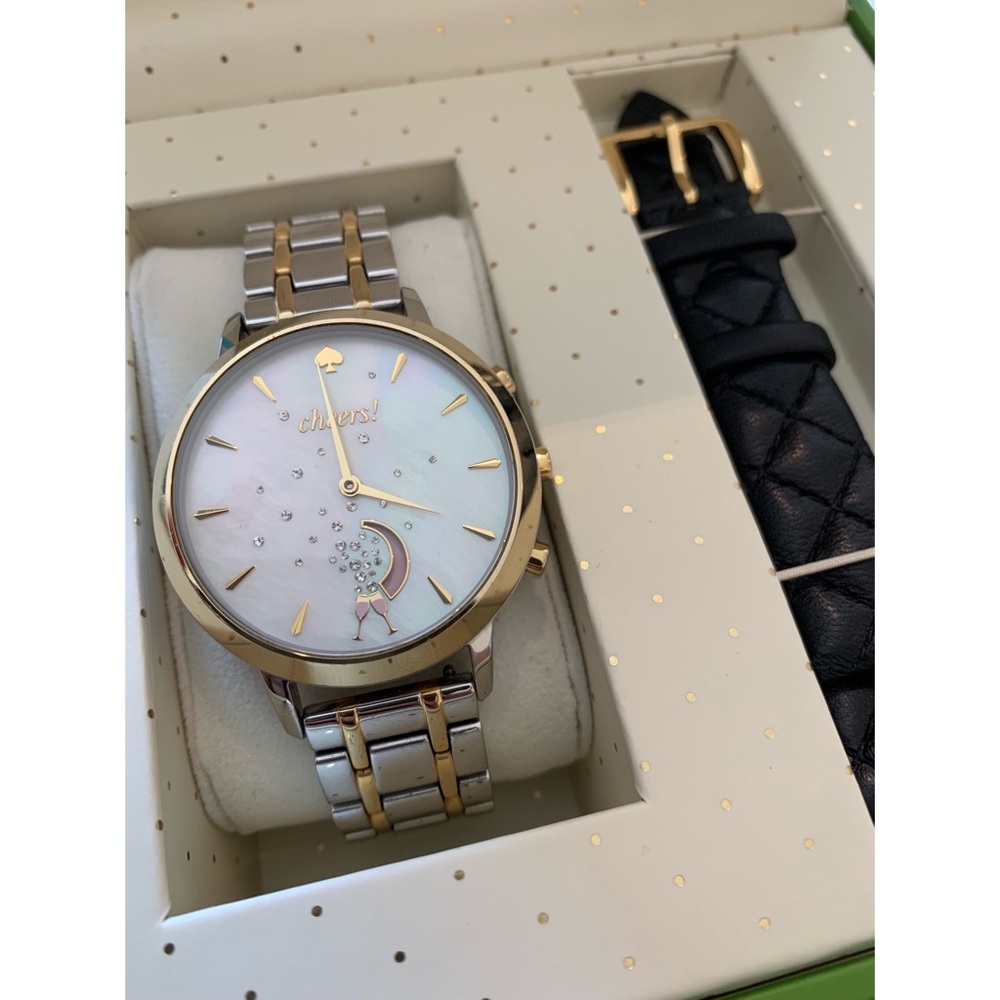 kate spade Two-Tone Gold & Silver Mother-of-Pearl Dial Watch
